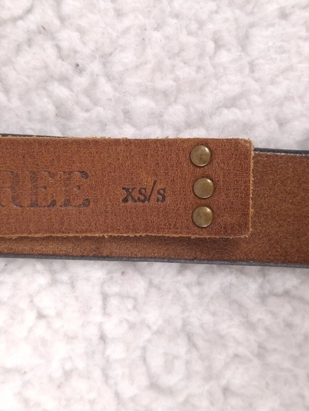 Free People We The Free Parker Leather Belt Cognac boho artsy geometric brown